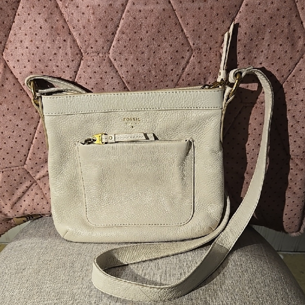 Fossil Cream Crossbody Bag